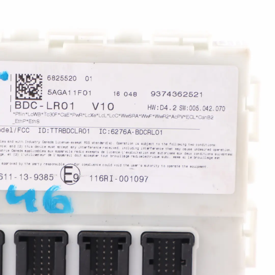 Body Domain Controller BDC Control Unit Module LR01 ECU to BMW F45 F46 with Part number 6825520 BMW F45 F46 Body Domain Controller BDC Control Unit Module LR01 ECU - SKU 6825520 - Part number 6825520
