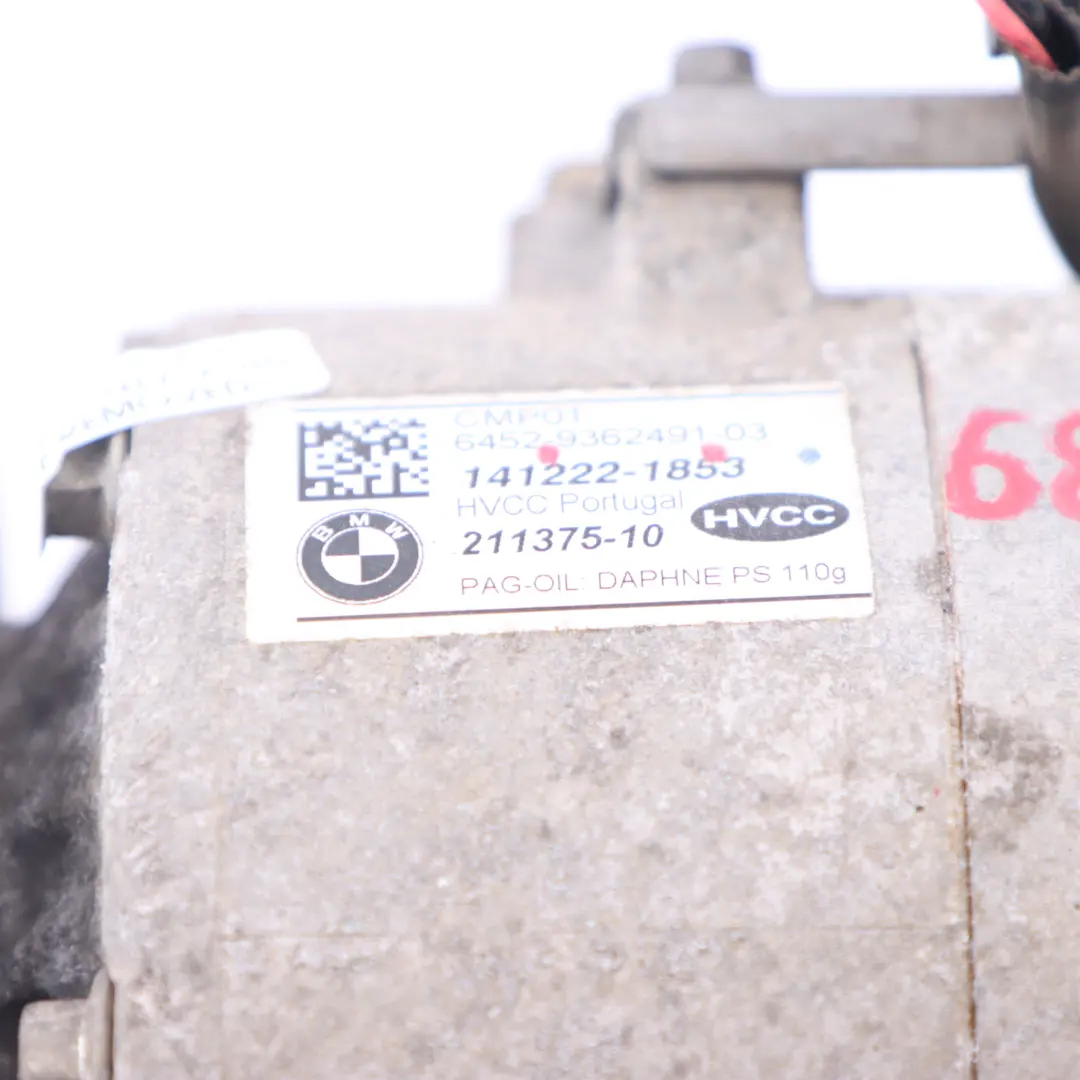  Compresor Aire Acondicionado BMW F25 F45 Mini F55 F56 Air Con A/C Pump 9362491 - SKU 6826880 - Número de pieza 6826880