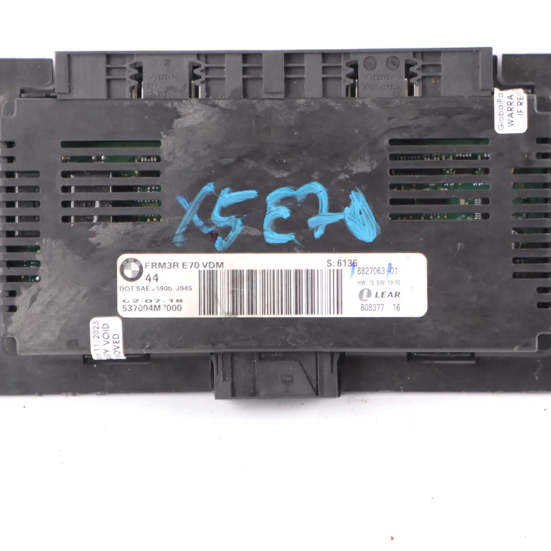 Footwell Light Control Unit Module FRM3R Lear ECU to BMW X5 E70 with Part number 6827063 BMW X5 E70 Footwell Light Control Unit Module FRM3R Lear ECU - SKU 6827063 - Part number 6827063