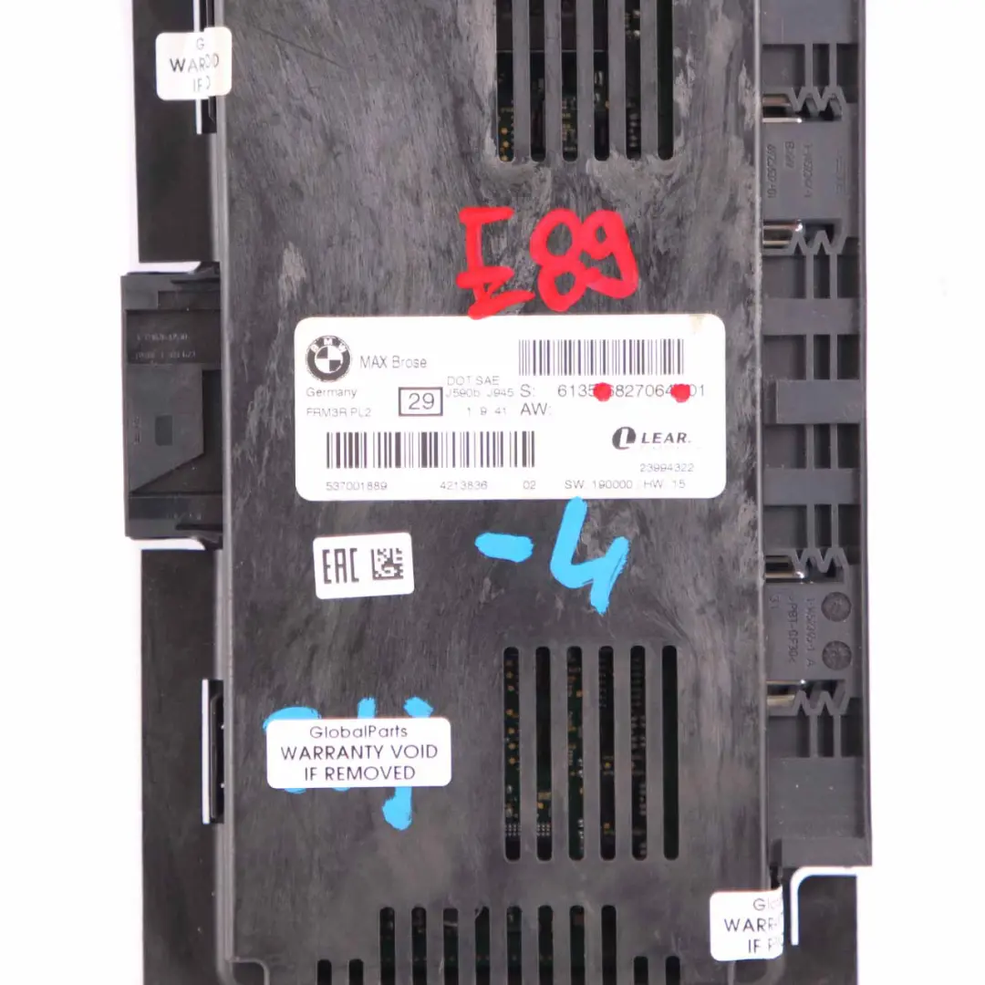 Brose Footwell Light Module Control Unit ECU FRM3R PL2 to BMW Z4 E89 Max with Part number 6827064 BMW Z4 E89 Max Brose Footwell Light Module Control Unit ECU FRM3R PL2 - SKU 6827064-4 - Part number 6827064