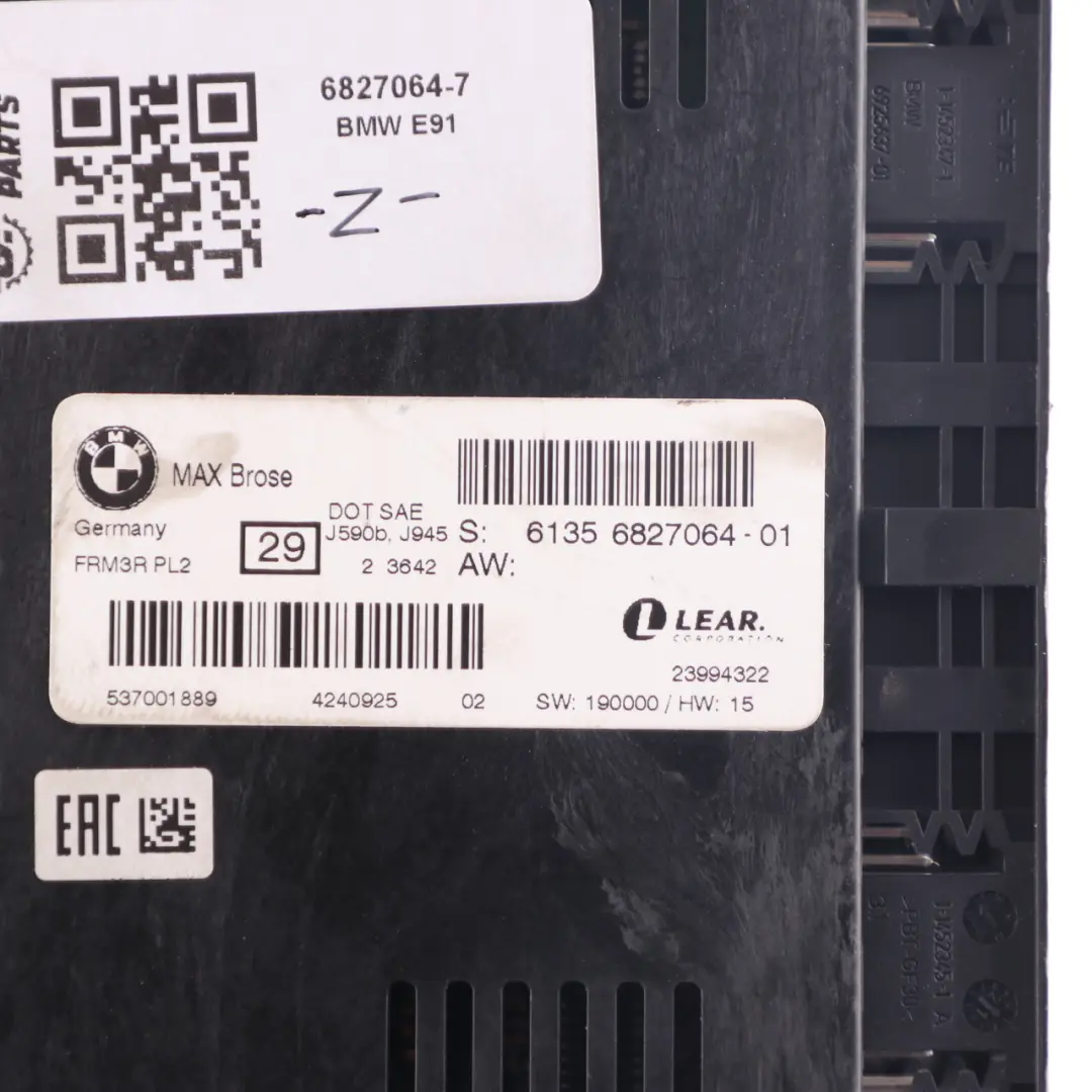 Brose Footwell Light Module Control Unit ECU FRM3R PL2 to BMW E91 Max with Part number 6827064 BMW E91 Max Brose Footwell Light Module Control Unit ECU FRM3R PL2 - SKU 6827064-7 - Part number 6827064