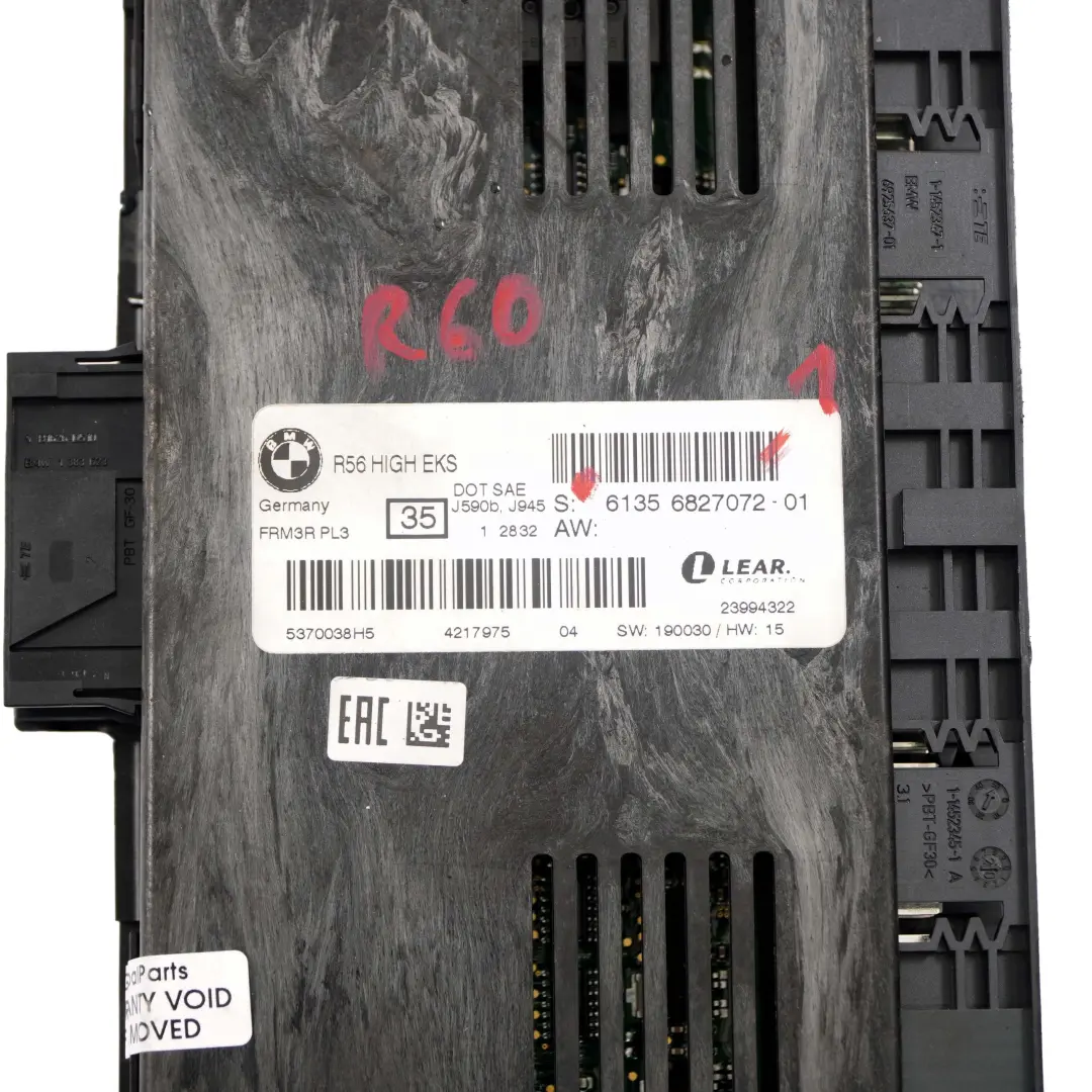 Fußraumleuchte Modul High EKS ECU PL3 FRM3R für Mini Cooper R60 Countryman mit Teilenummer 6827072 Mini Cooper R60 Countryman Fußraumleuchte Modul High EKS ECU PL3 FRM3R - SKU 6827072-1 - Teilenummer 6827072