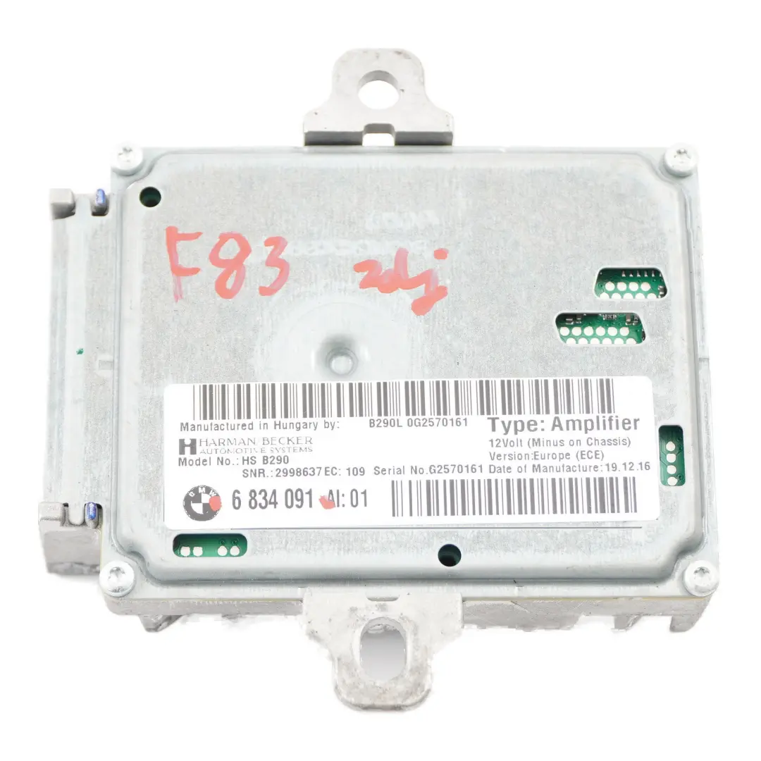 Amplificateur Audio Harman Becker conception sonore active pour BMW F87 F80 F82 à propos du numéro de pièce 6834091 BMW F87 F80 F82 Amplificateur Audio Harman Becker conception sonore active - SKU 6834091 - Numéro de pièce 6834091
