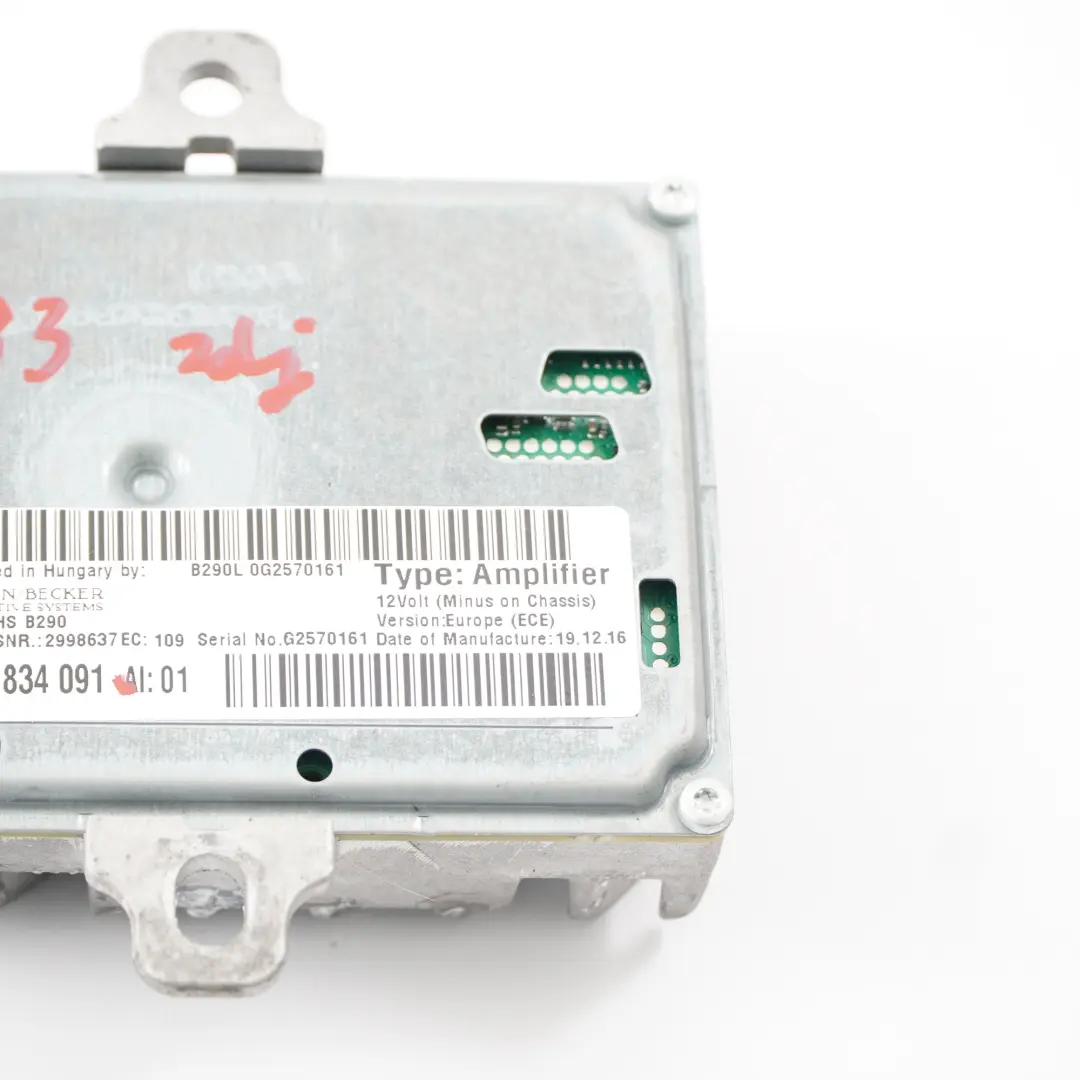 Amplificatore audio Harman Becker Active Sound Design System per BMW F87 F80 F82 con numero di parte 6834091 BMW F87 F80 F82 Amplificatore audio Harman Becker Active Sound Design System - SKU 6834091 - Numero di parte 6834091