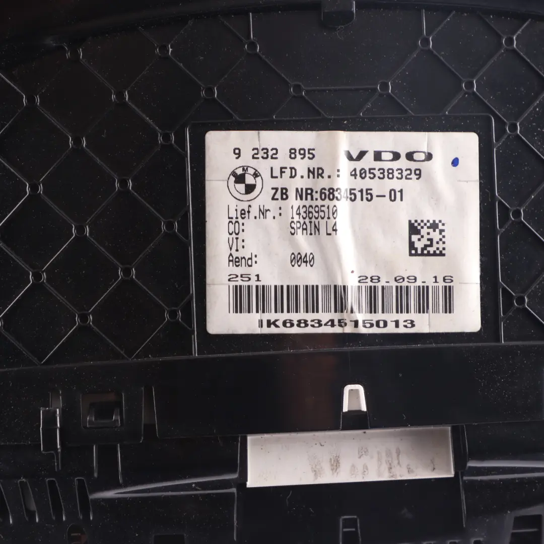  Instrument Cluster BMW F30 F31 F34GT Diesel Sport Line Speedometer Automatic - SKU rhd-6834515 - Part number 6834515