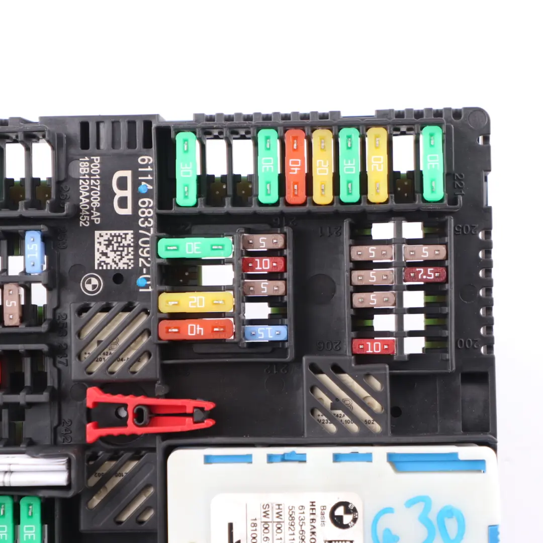 Caja Relé Fusibles Trasero Maletero Distribución B Caja Base para BMW G30 G12 con número de pieza 6837092 BMW G30 G12 Caja Relé Fusibles Trasero Maletero Distribución B Caja Base - SKU 6837092 - Número de pieza 6837092
