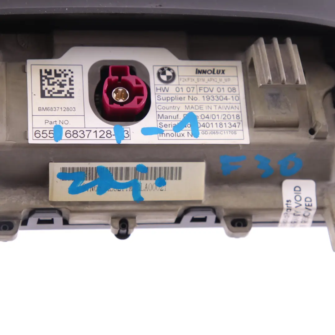 Moniteur de bord Écran central d'information 6,5" pour BMW F20 F30 LCI à propos du numéro de pièce 6837128 BMW F20 F30 LCI Moniteur de bord Écran central d'information 6,5" - SKU 6837128-1 - Numéro de pièce 6837128