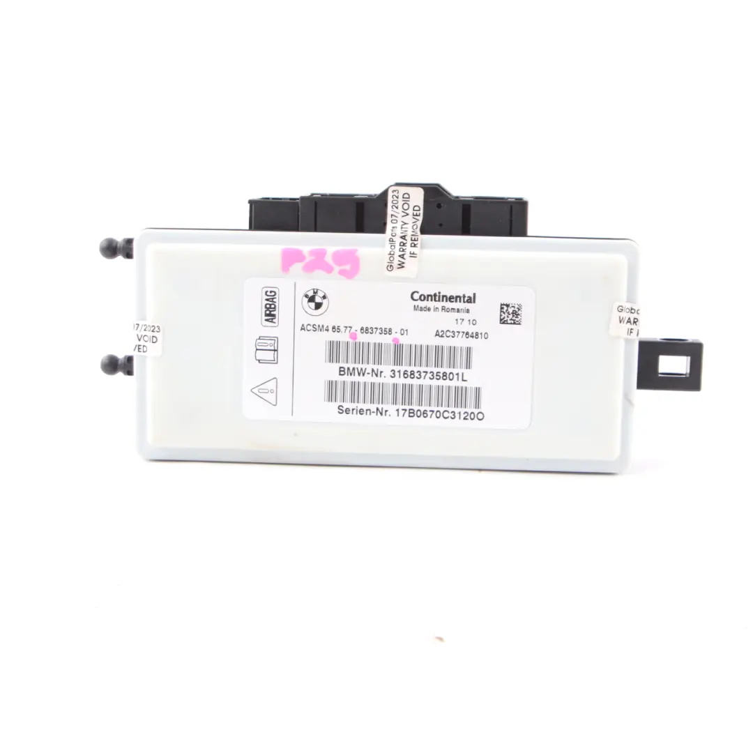  Modulo Airbag BMW F10 F12 F13 X3 F25 ECU Unità di controllo Air Bag - SKU 6837358 - Numero di parte 9247383