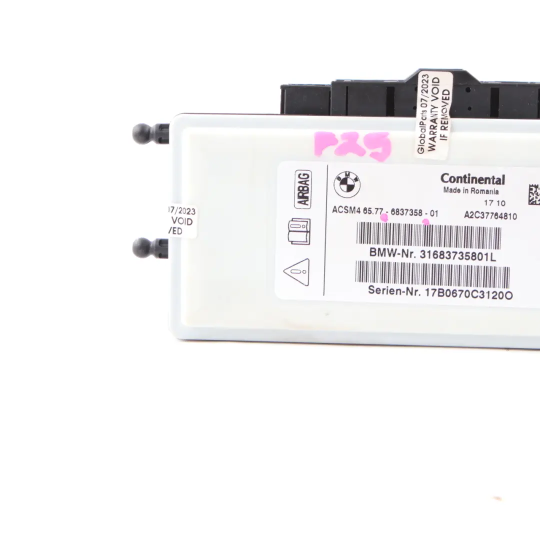  Airbag Modul BMW F10 F12 F13 X3 F25 ECU Steuergerät Airbag - SKU 6837358 - Teilenummer 9247383