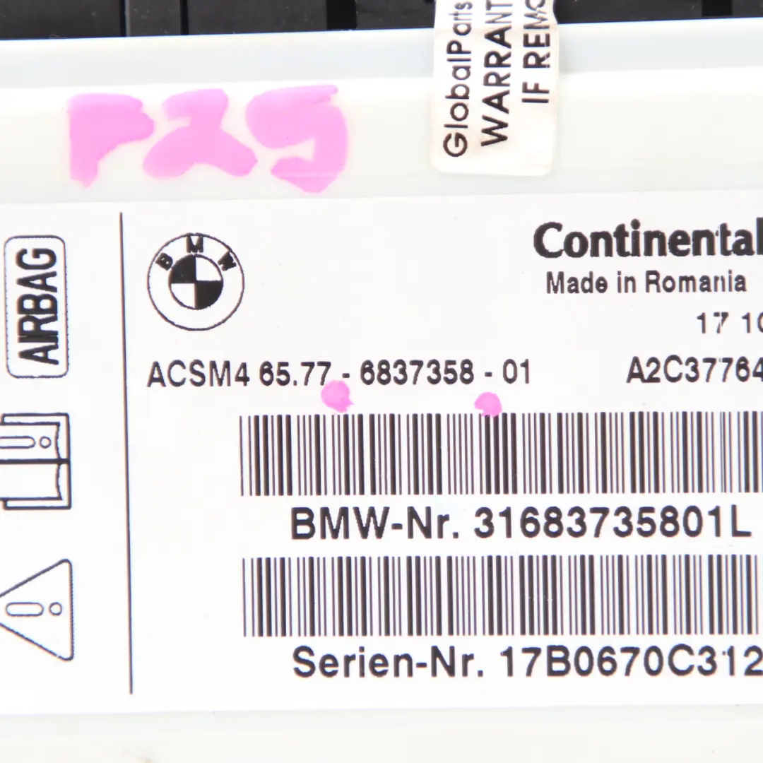 Módulo Airbag BMW F10 F12 F13 X3 F25 ECU Unidad de Control Air Bag para con número de pieza 9247383 Módulo Airbag BMW F10 F12 F13 X3 F25 ECU Unidad de Control Air Bag - SKU 6837358 - Número de pieza 9247383