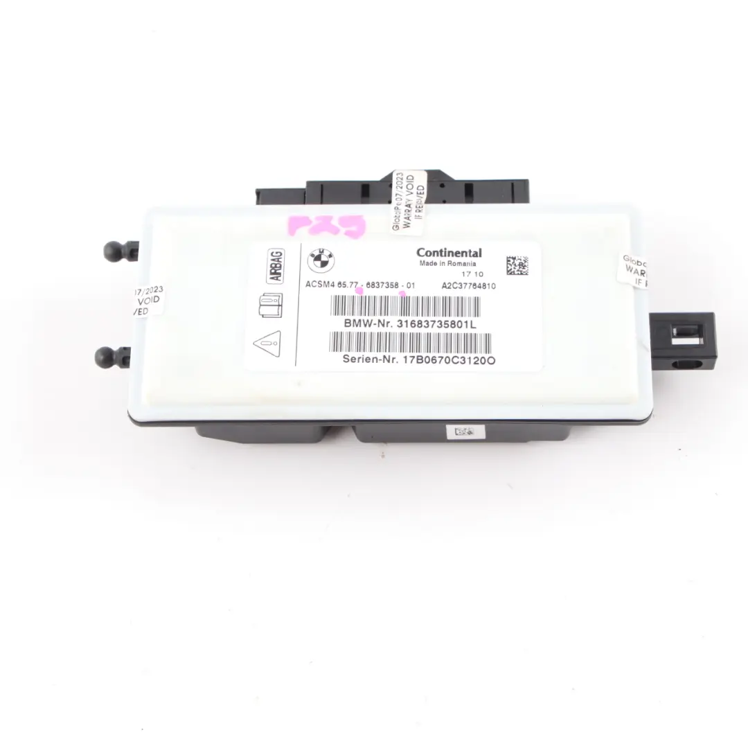  Airbag Modul BMW F10 F12 F13 X3 F25 ECU Steuergerät Airbag - SKU 6837358 - Teilenummer 9247383