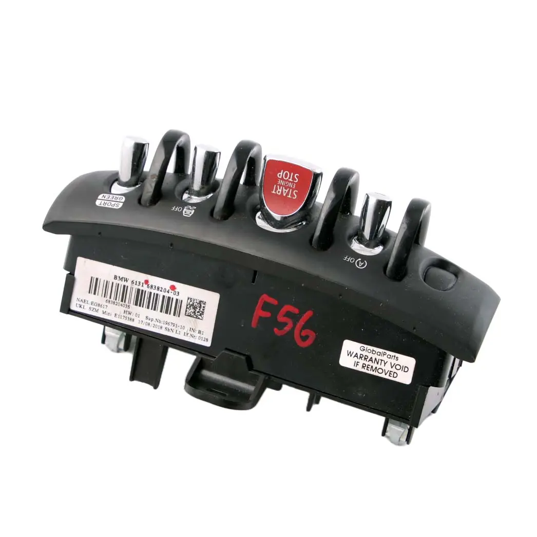 Mini Cooper F55 F56 F57 Interruptor Ventana Consola Central Negro - SKU 6838204 - Número de pieza 6838204