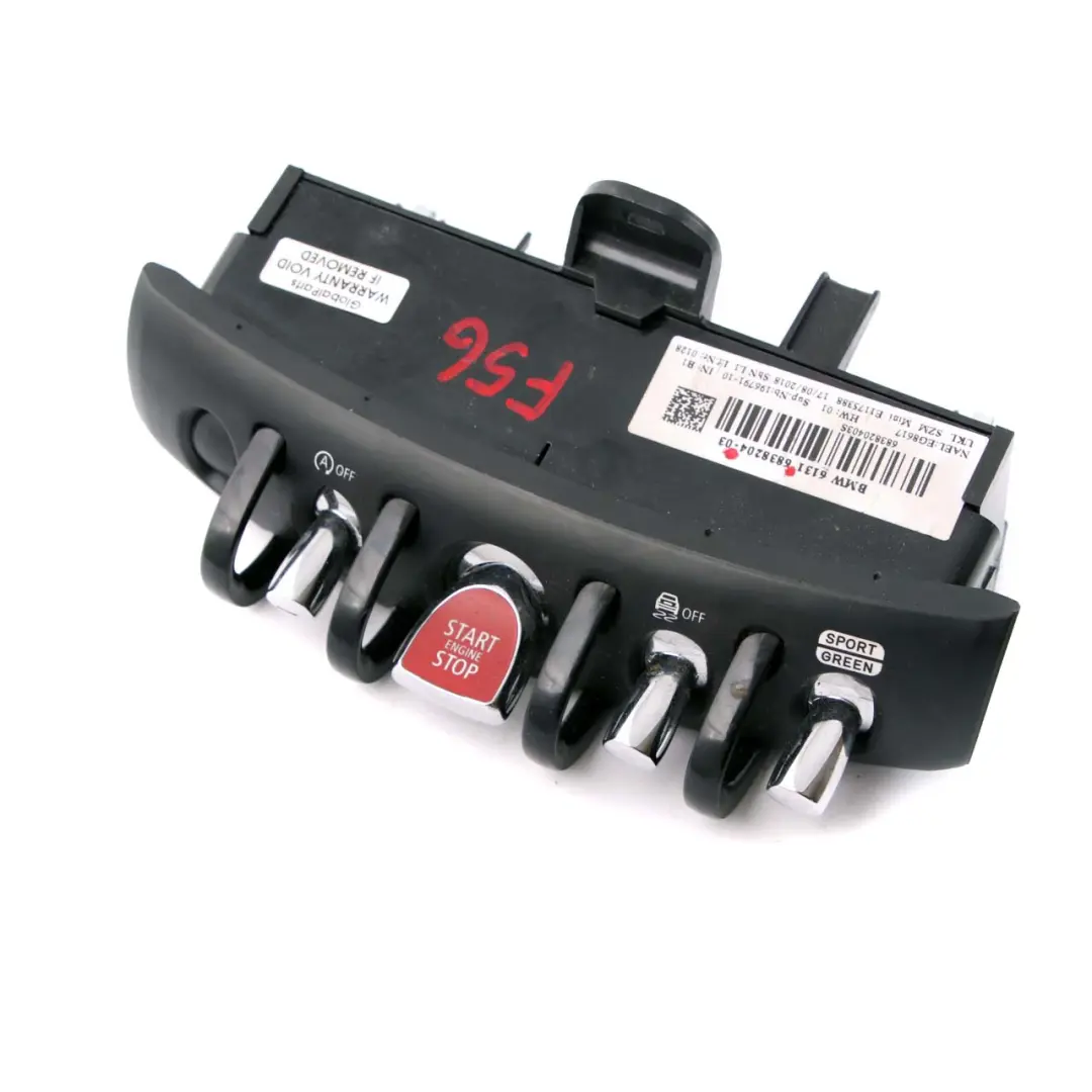 Mini Cooper F55 F56 F57 Interruptor Ventana Consola Central Negro - SKU 6838204 - Número de pieza 6838204