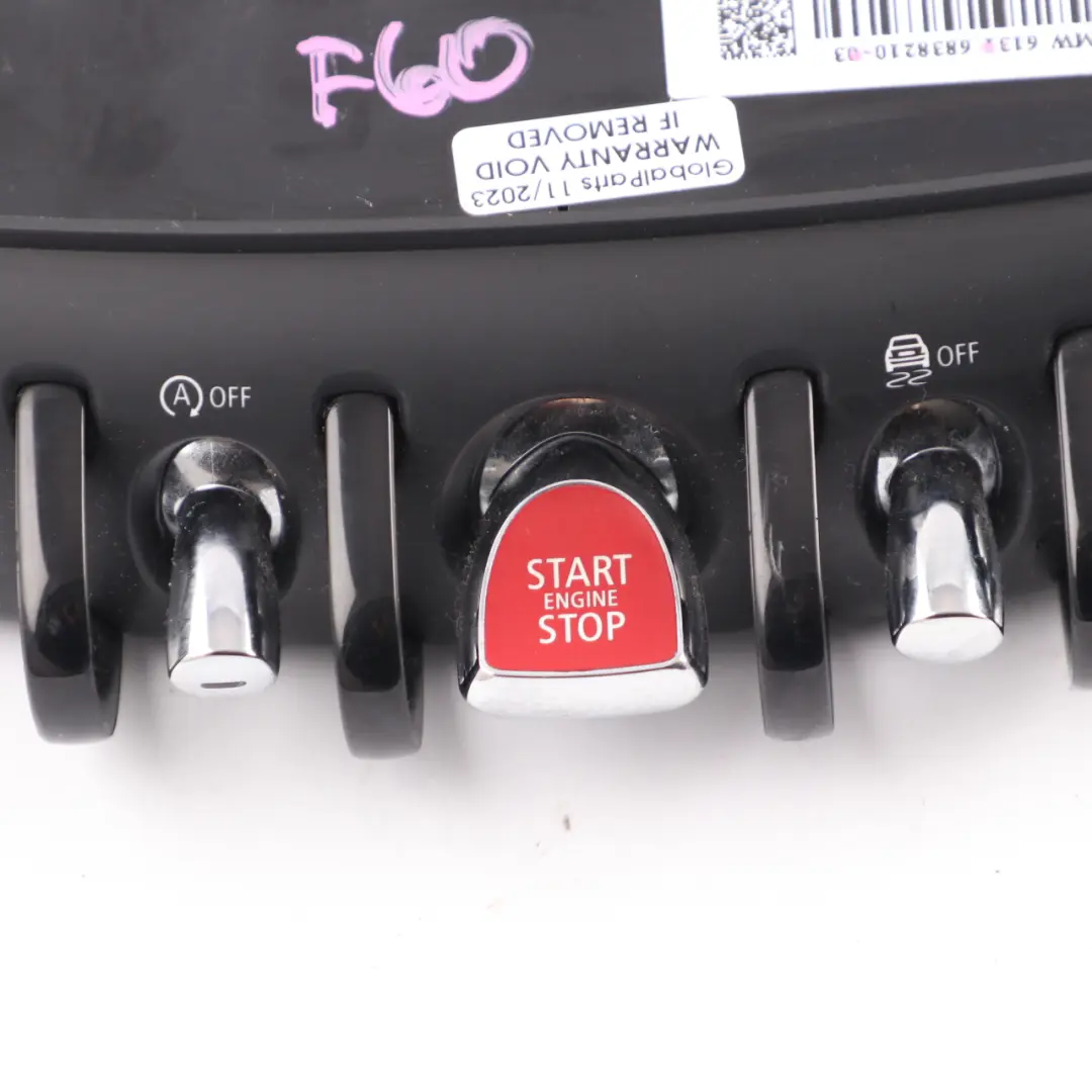 Console Centrale Panneau Commutateur Démarrage Arrêt Moteur pour Mini F60 à propos du numéro de pièce 6838210 Mini F60 Console Centrale Panneau Commutateur Démarrage Arrêt Moteur - SKU 6838210 - Numéro de pièce 6838210