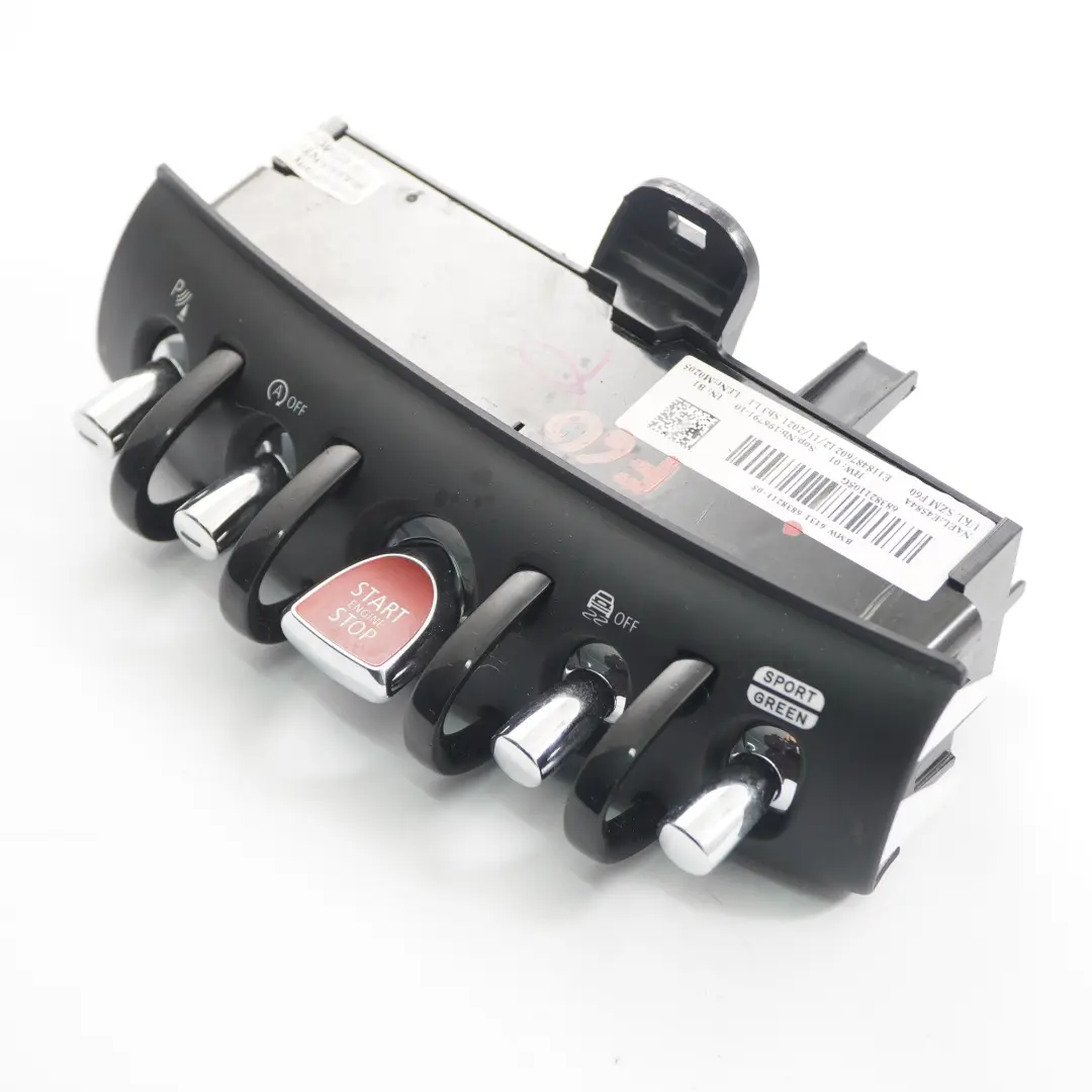 Console centrale Pulsante Avvio Stop Pannello Interruttore per Mini F60 con numero di parte 6838211 Mini F60 Console centrale Pulsante Avvio Stop Pannello Interruttore - SKU 6838211 - Numero di parte 6838211