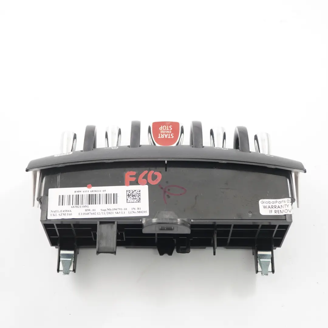 Mittel konsole Start Stop Taste Schalter Panel für Mini Countryman F60 mit Teilenummer 6838211 Mini Countryman F60 Mittel konsole Start Stop Taste Schalter Panel - SKU 6838211 - Teilenummer 6838211