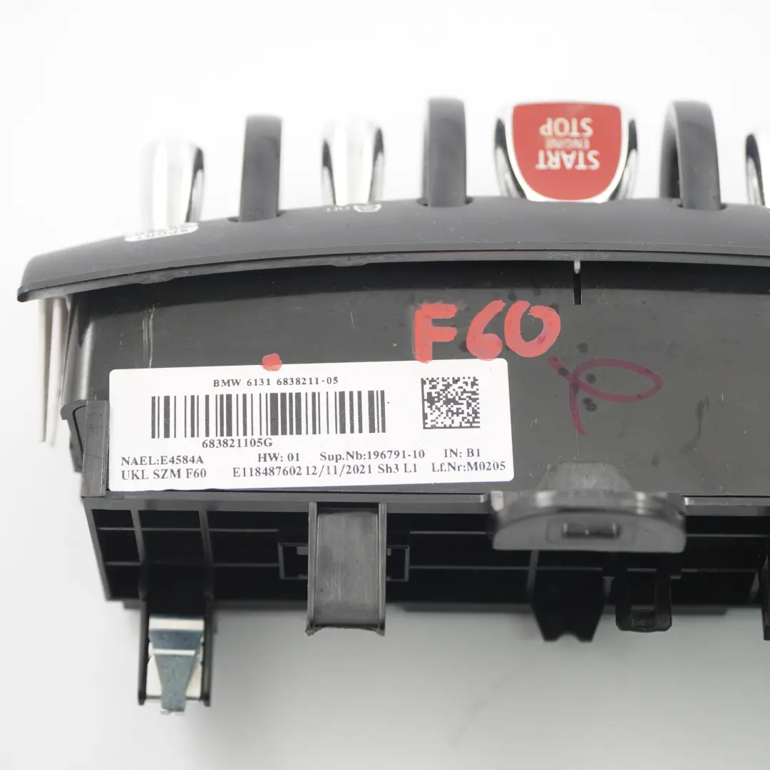 Centre Console Start Stop Button Switch Panel Mini Countryman F60 - SKU 6838211 - Part number 6838211