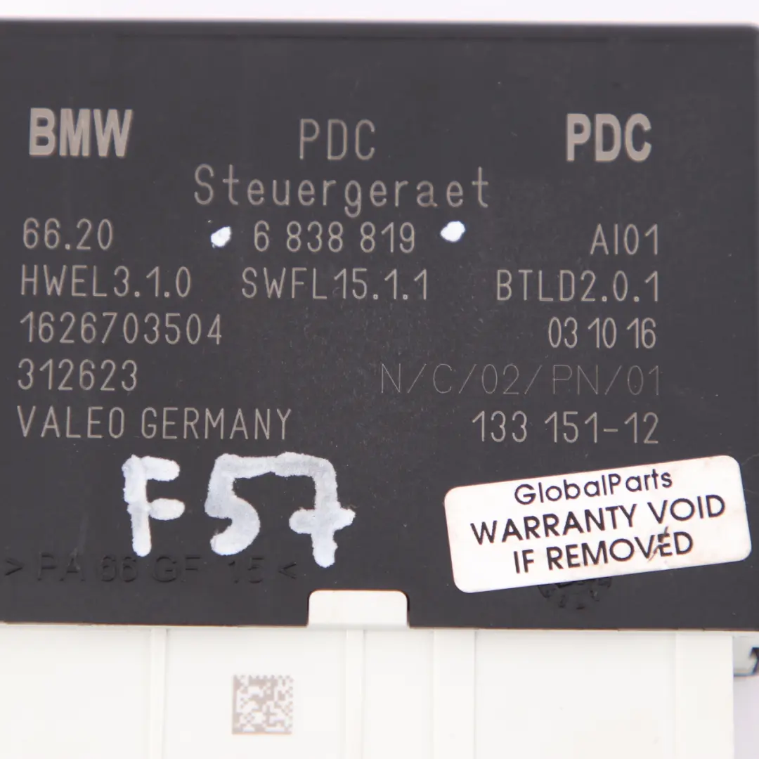Módulo Unidad Control Aparcamiento PDC para Mini F54 F56 F57 con número de pieza 6838819 Mini F54 F56 F57 Módulo Unidad Control Aparcamiento PDC - SKU 6838819 - Número de pieza 6838819
