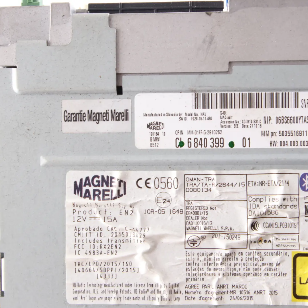 BMW F20 F21 F22 F30 F31 Odtwarzacz Radio CD Nawigacja Biznes GPS - SKU 6840399 - Numer Części 6840399