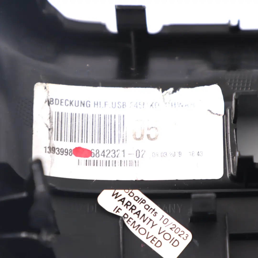 BMW F45 F46 Console centrale Bracciolo posterior Copri rivestimento nero - SKU 6842321 - Numero di parte 6842321
