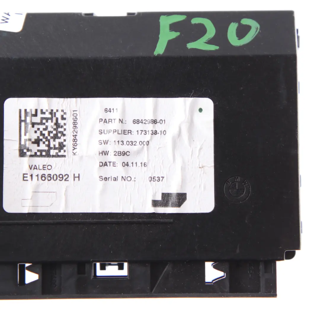 Unidad Control Módulo Aire Acondicionado para BMW F20 F30 F31 Mini F55 F56 F60 con número de pieza 6842986 BMW F20 F30 F31 Mini F55 F56 F60 Unidad Control Módulo Aire Acondicionado - SKU 6842986 - Número de pieza 6842986