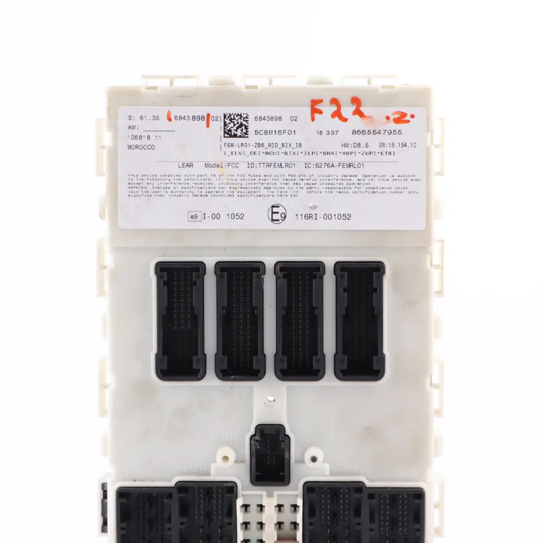 BMW F20 F21 F22 F30 F31 F32 Karosserie steuergerät FEM ECU LR01 - SKU 6843898 - Teilenummer 6843898