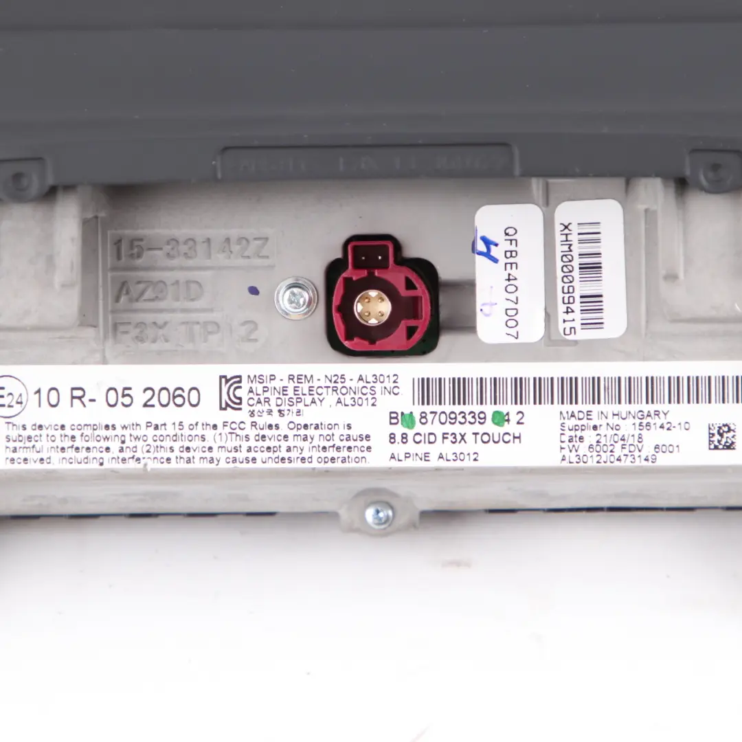 On-Board Screen BMW F20 F30 LCI Information Display Touch Monitor 8,8" to with Part number 6844126 On-Board Screen BMW F20 F30 LCI Information Display Touch Monitor 8,8" - SKU 6844126 - Part number 6844126