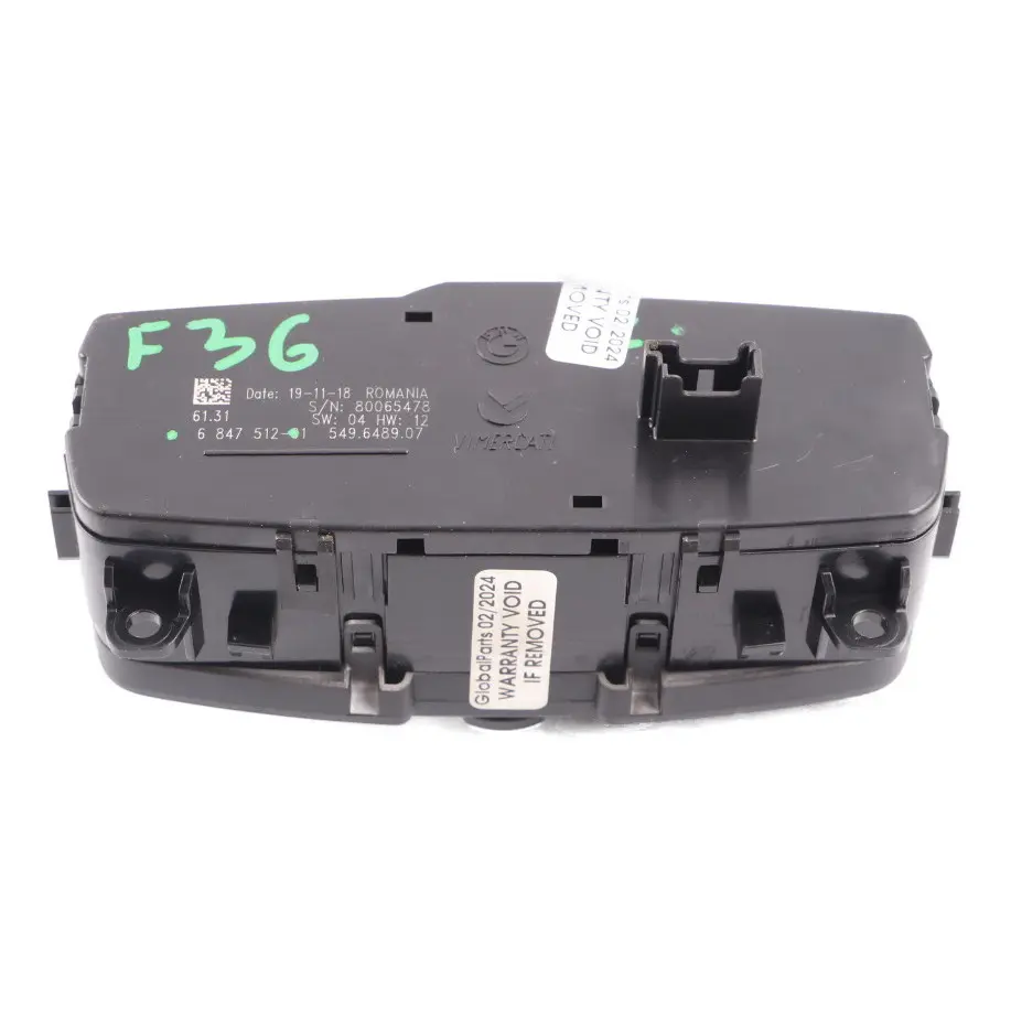 BMW F20 F21 F30 F32 Scheinwerferschalter Nebelscheinwerfer Bedienfeld - SKU 6847512 - Teilenummer 6847512