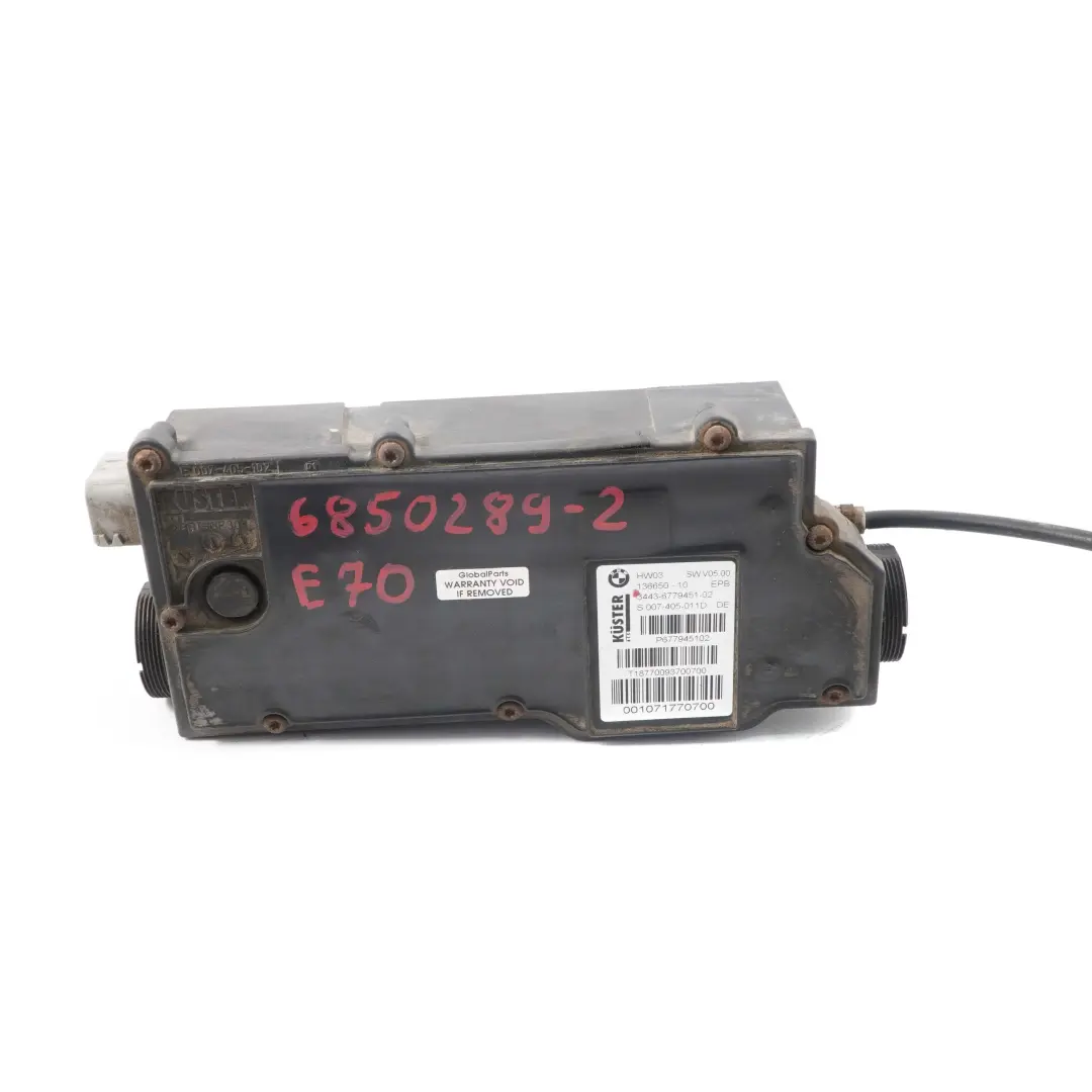 BMW X6 E70 E71 Actuador freno mano Unidad control freno estacionamiento Módulo - SKU 6850289-2 - Número de pieza 6850289