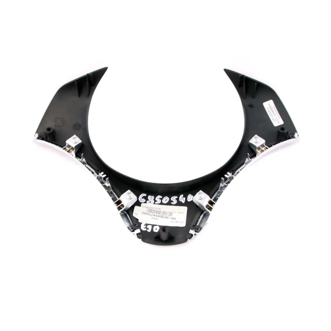 Steering Wheel Cover Trim Black / Chrome Pearlglos to BMW E81 E87 E90 E91 with Part number 6769893 BMW E81 E87 E90 E91 Steering Wheel Cover Trim Black / Chrome Pearlglos - SKU 6850540 - Part number 6769893