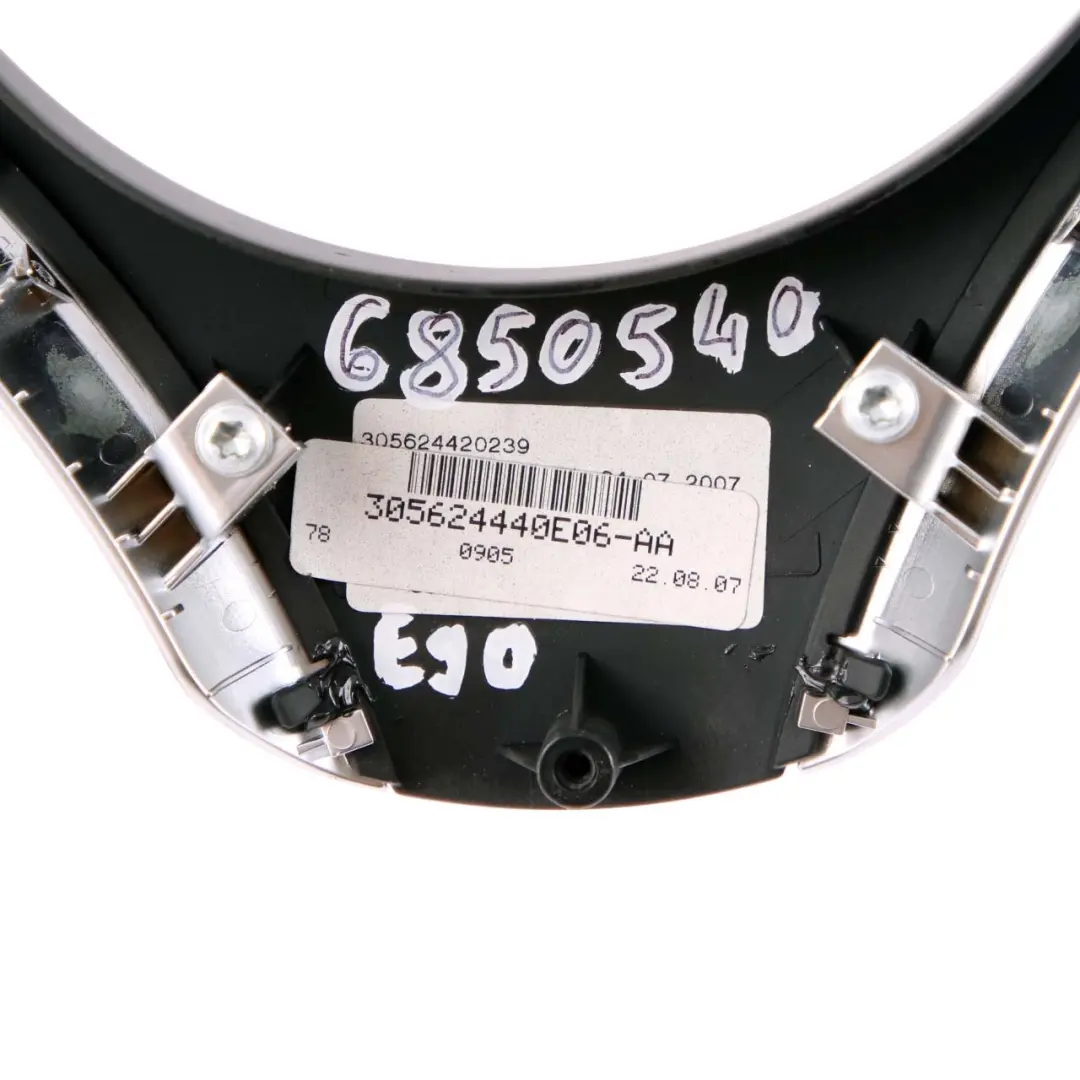 Steering Wheel Cover Trim Black / Chrome Pearlglos to BMW E81 E87 E90 E91 with Part number 6769893 BMW E81 E87 E90 E91 Steering Wheel Cover Trim Black / Chrome Pearlglos - SKU 6850540 - Part number 6769893