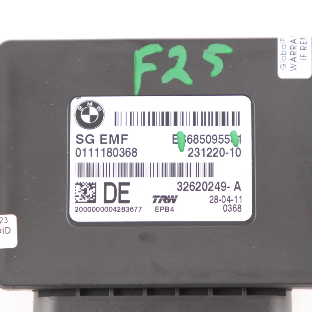 Brake Control Unit BMW F10 F11 X3 F25 Parking Brake Handbrake Module EMF to with Part number 6850955 Brake Control Unit BMW F10 F11 X3 F25 Parking Brake Handbrake Module EMF - SKU 6850955 - Part number 6850955