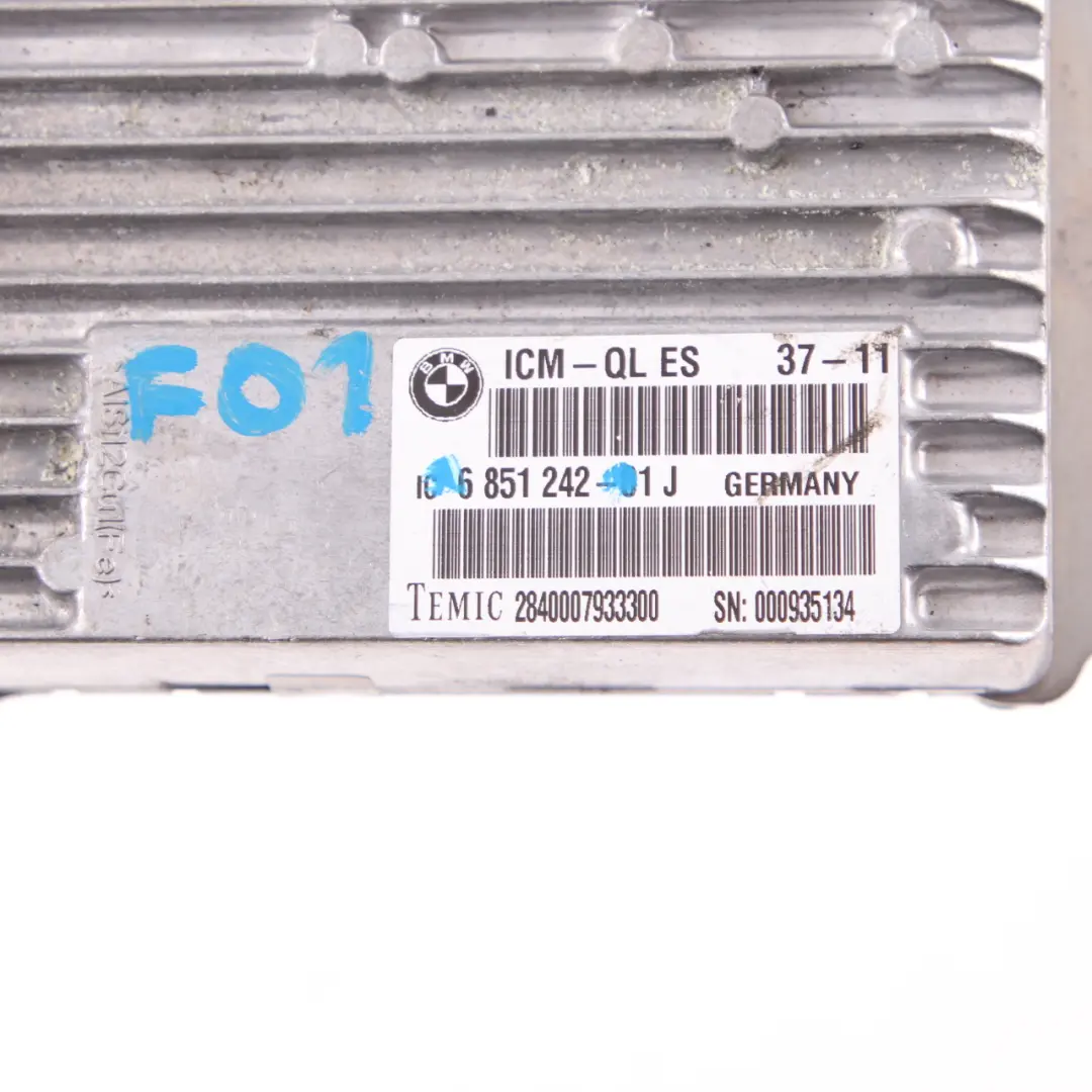 Módulo ICM BMW F01 F02 Gestión Integrada Chasis QL ES Unidad Control para con número de pieza 6851242 Módulo ICM BMW F01 F02 Gestión Integrada Chasis QL ES Unidad Control - SKU 6851242 - Número de pieza 6851242