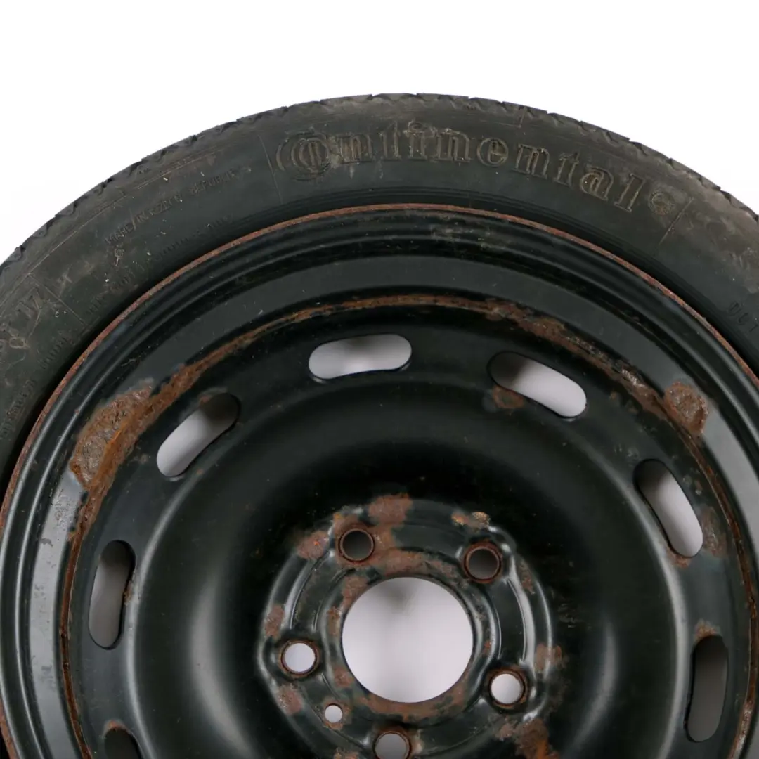 Rueda Repuesto Compacta Acero Negro 115/70 R15 3,5J ET:28 para Mini F55 F56 con número de pieza 6851506 Mini F55 F56 Rueda Repuesto Compacta Acero Negro 115/70 R15 3,5J ET:28 - SKU 6851506 - Número de pieza 6851506