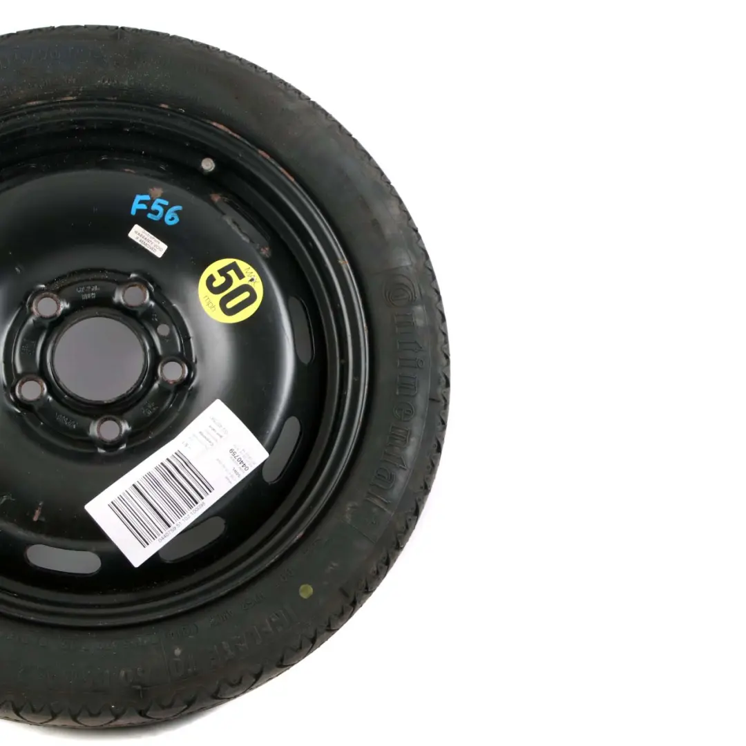  Roue de secours Mini F55 F56 Compact Acier noir 115/70 R15 3,5J ET:28 - SKU 6851506 - Numéro de pièce 6851506