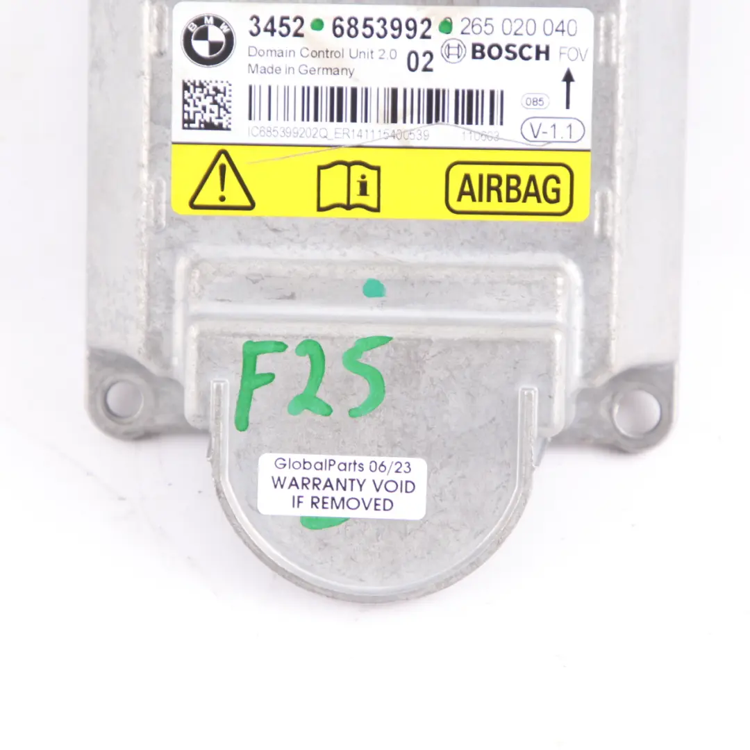 BMW X3 F25 ICM Unità Di Controllo Modulo Aria SRS Modulo Aria ECU - SKU 6853992 - Numero di parte 6853992