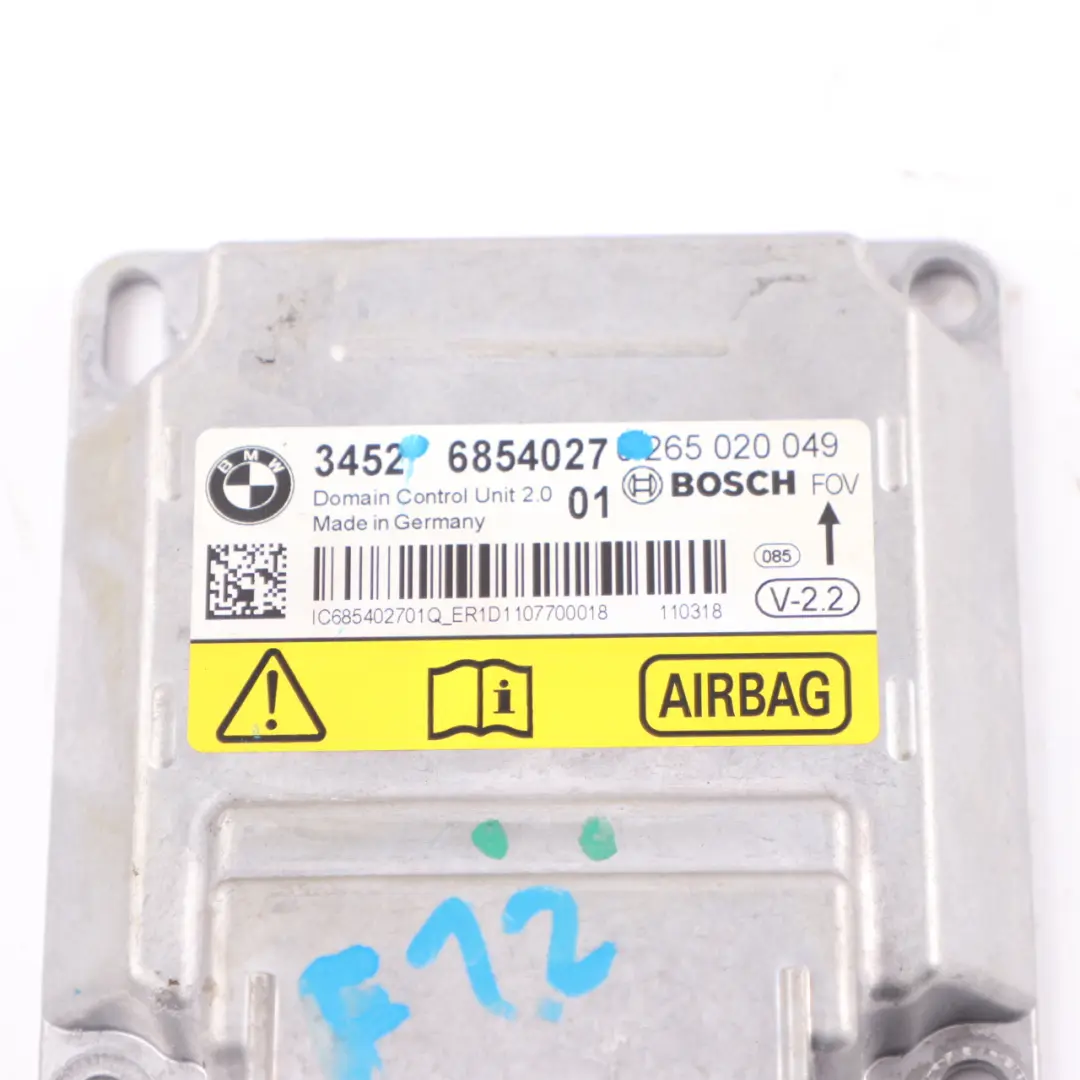 ICM Module BMW F12 Safety Module Airbag Sensor Control Unit to with Part number 6854027 ICM Module BMW F12 Safety Module Airbag Sensor Control Unit - SKU 6854027 - Part number 6854027