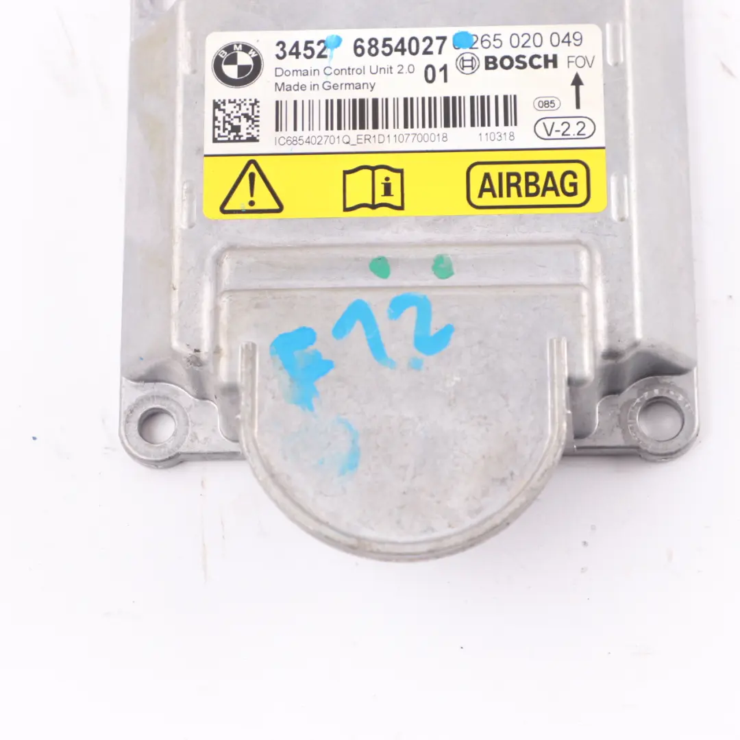 ICM Module BMW F12 Safety Module Airbag Sensor Control Unit to with Part number 6854027 ICM Module BMW F12 Safety Module Airbag Sensor Control Unit - SKU 6854027 - Part number 6854027