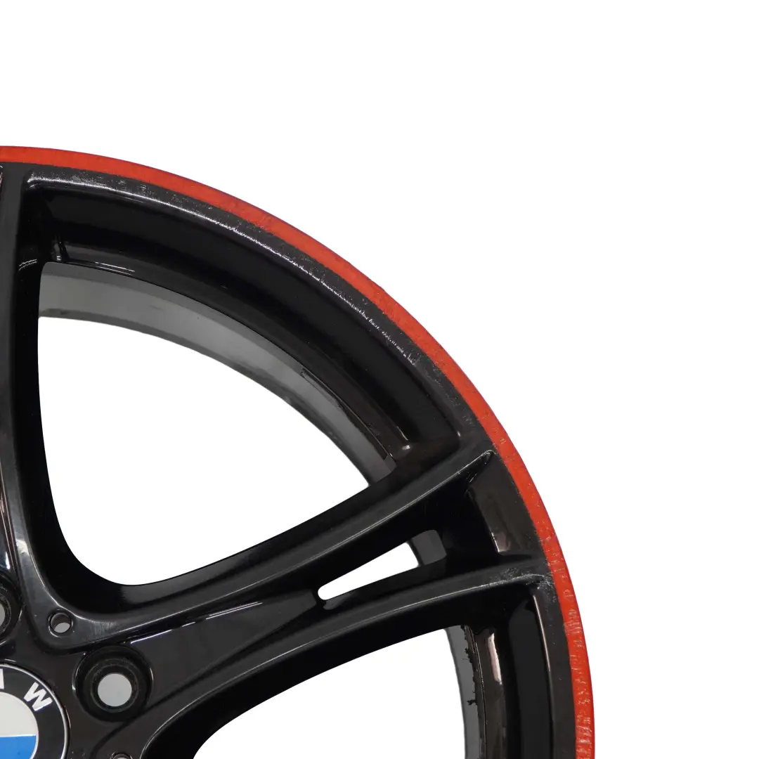 BMW F30 F31 F32 Complete Set 4x Black Wheel Rim 20" Red Strip Double Spoke 361 - SKU 6854611/6854612 - Part number 6854611