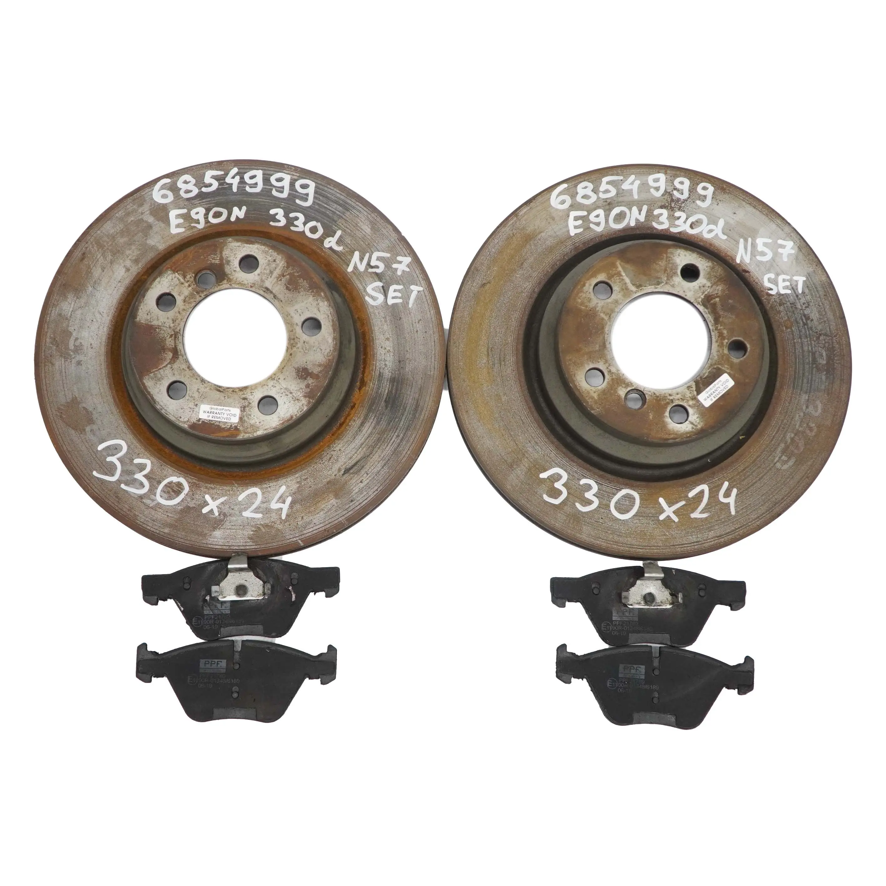 BMW E90 E91 E92 Freno Ruota Anteriore Sinistra Destra Disco Pastiglia Set 330X24