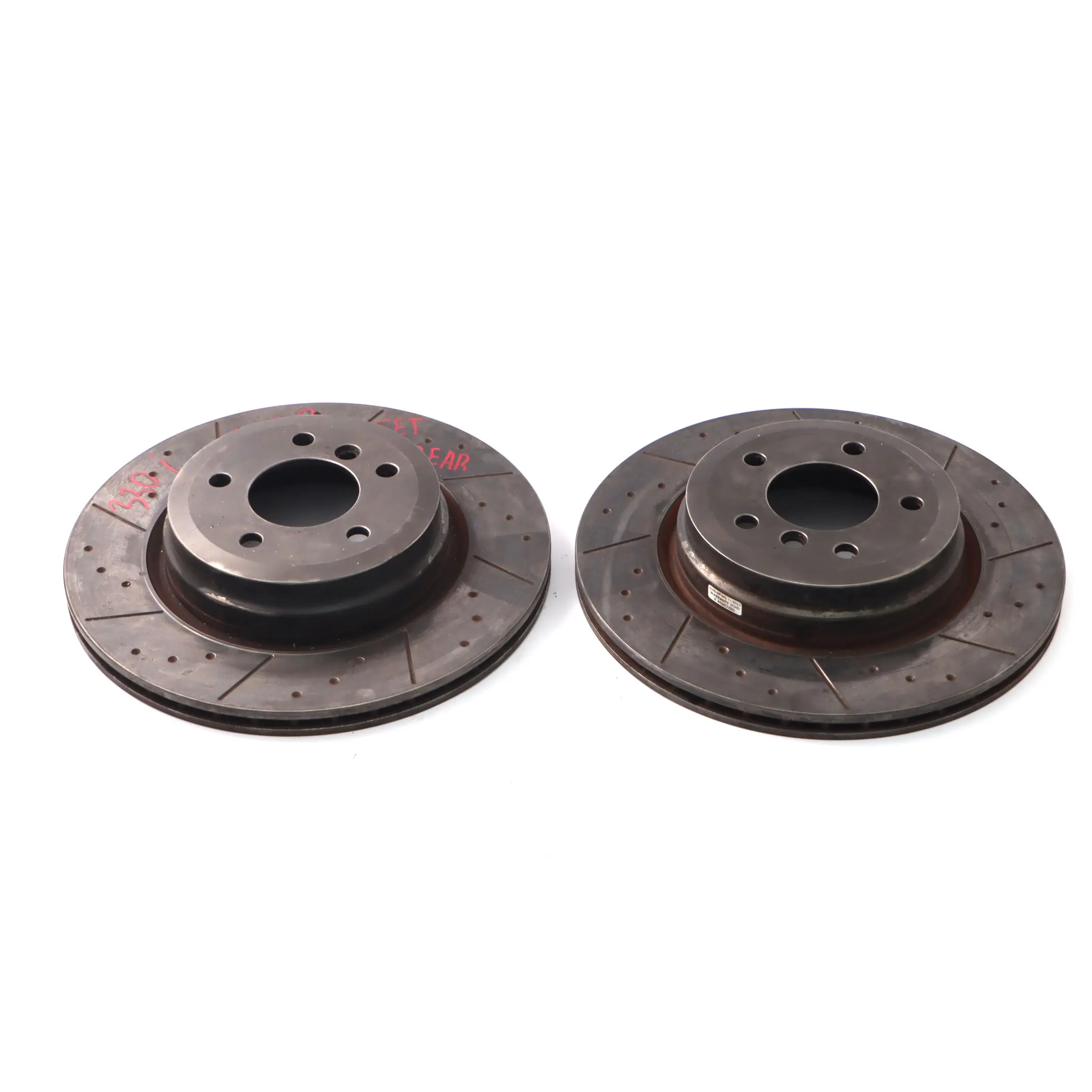 BMW E90 E91 E92 330i Ruota posteriore sinistra destra Set freno forati 336X22
