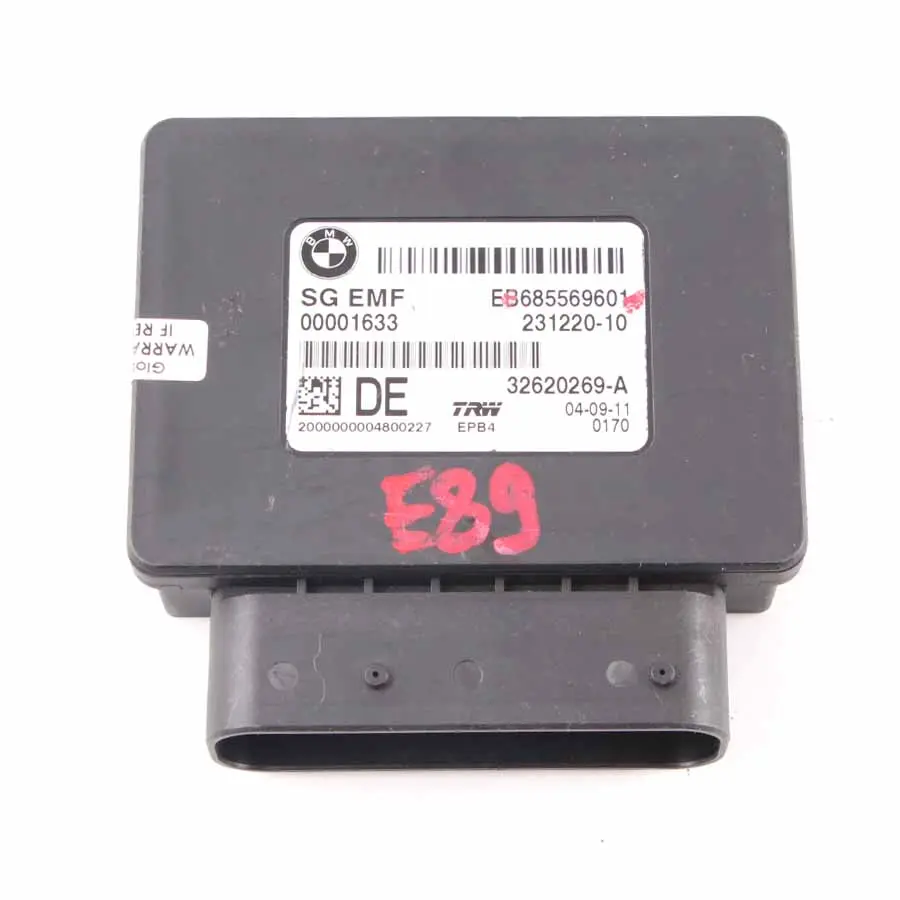 EMF Module BMW Z4 E89 Parking Brake Unit Electric Control to with Part number 6855696 EMF Module BMW Z4 E89 Parking Brake Unit Electric Control - SKU 6855696 - Part number 6855696