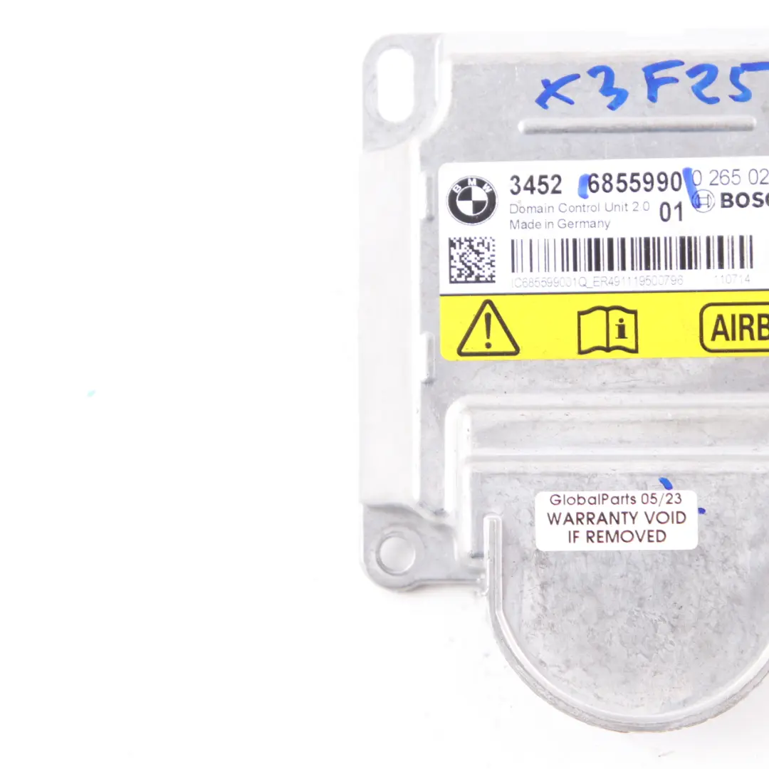 BMW X3 F25 Moduł Sterownik Poduszek Powietrza 6860962 0265020494 - SKU 6855990 - Numer Części 6855990