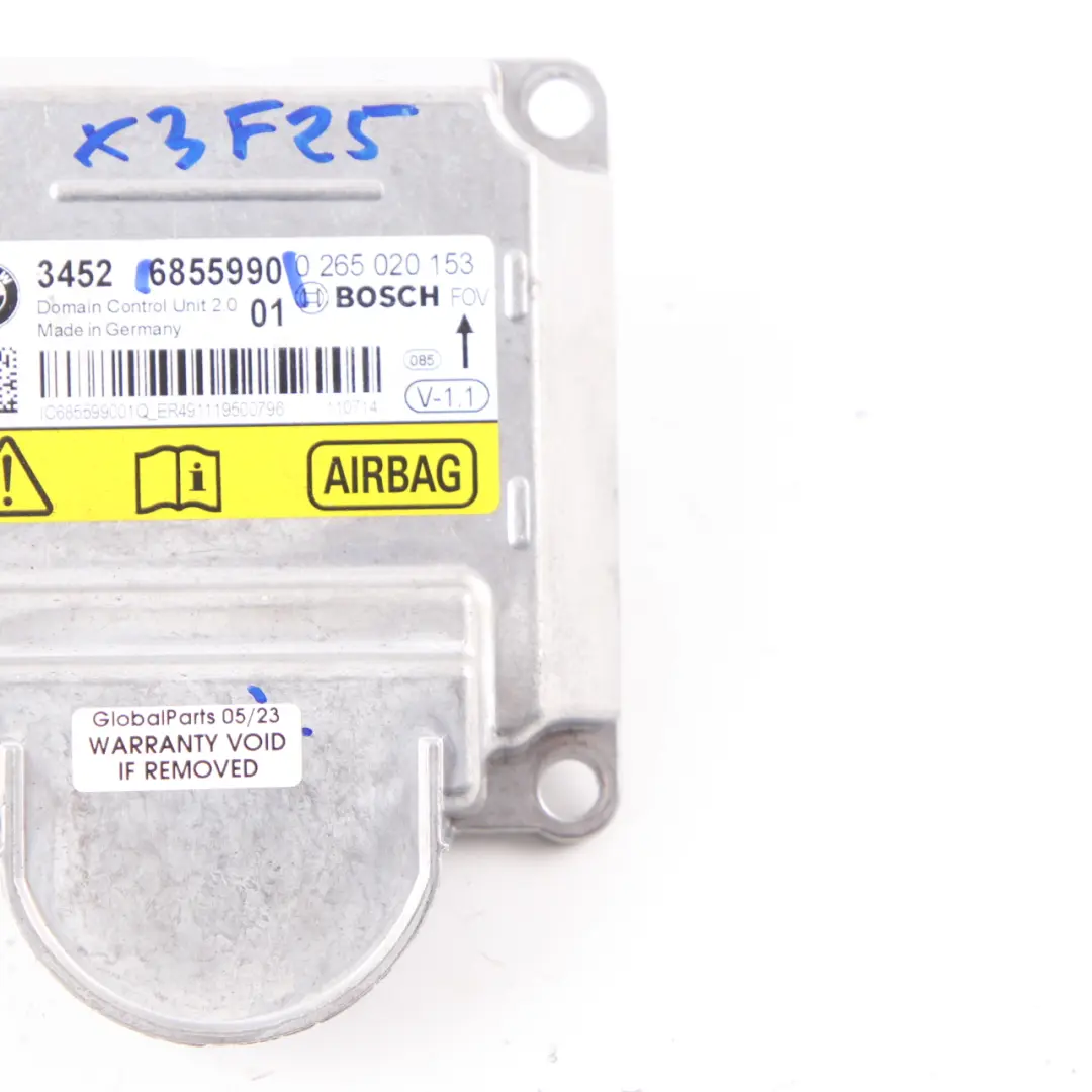 BMW X3 F25 ICM Control Unit Air Module SRS ECU - SKU 6855990 - Part number 6855990