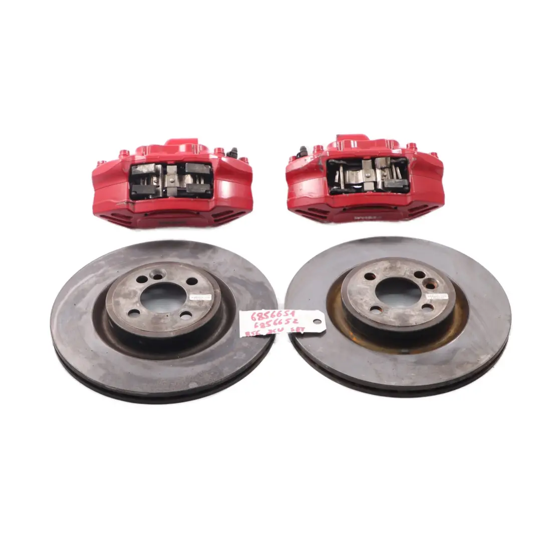 Front Wheel Brembo Brakes Caliper Set to Mini R55 R56 R57 JCW John Cooper Works with Part number 6856652 Mini R55 R56 R57 JCW John Cooper Works Front Wheel Brembo Brakes Caliper Set - SKU 6856651/652 - Part number 6856652