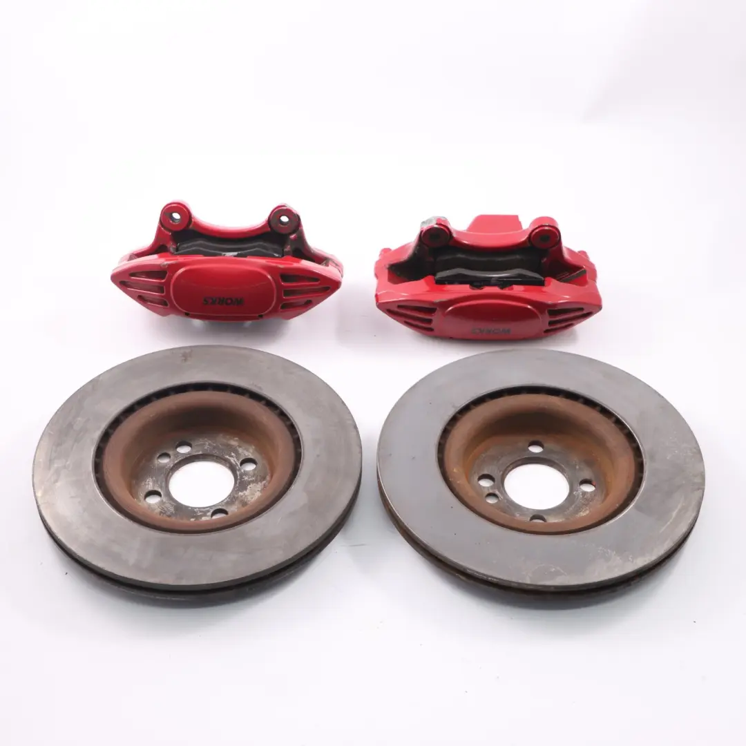 Rueda Delantera Juego pinzas freno Brembo para Mini R55 R56 R57 JCW John Cooper Works con número de pieza 6856652 Mini R55 R56 R57 JCW John Cooper Works Rueda Delantera Juego pinzas freno Brembo - SKU 6856651/652 - Número de pieza 6856652