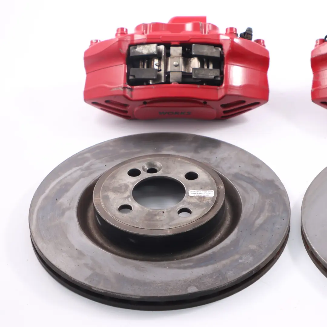 Front Wheel Brembo Brakes Caliper Set to Mini R55 R56 R57 JCW John Cooper Works with Part number 6856652 Mini R55 R56 R57 JCW John Cooper Works Front Wheel Brembo Brakes Caliper Set - SKU 6856651/652 - Part number 6856652