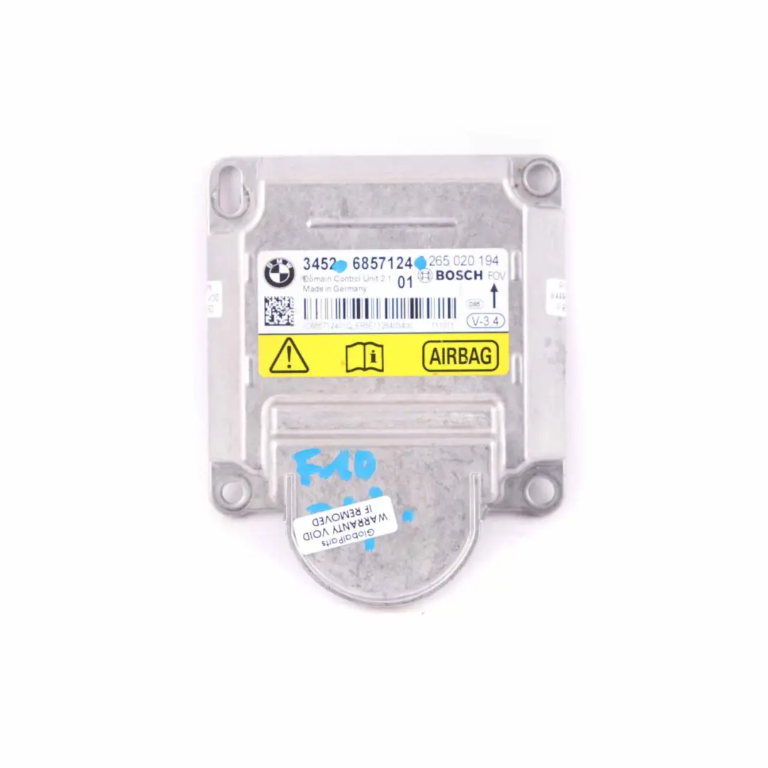 Moduł Sterownik Poduszek Airbag ICM ECU do BMW F01 F02 LCI F10 F11 F13 o numerze 6857124 BMW F01 F02 LCI F10 F11 F13 Moduł Sterownik Poduszek Airbag ICM ECU - SKU 6799887 - Numer Części 6857124