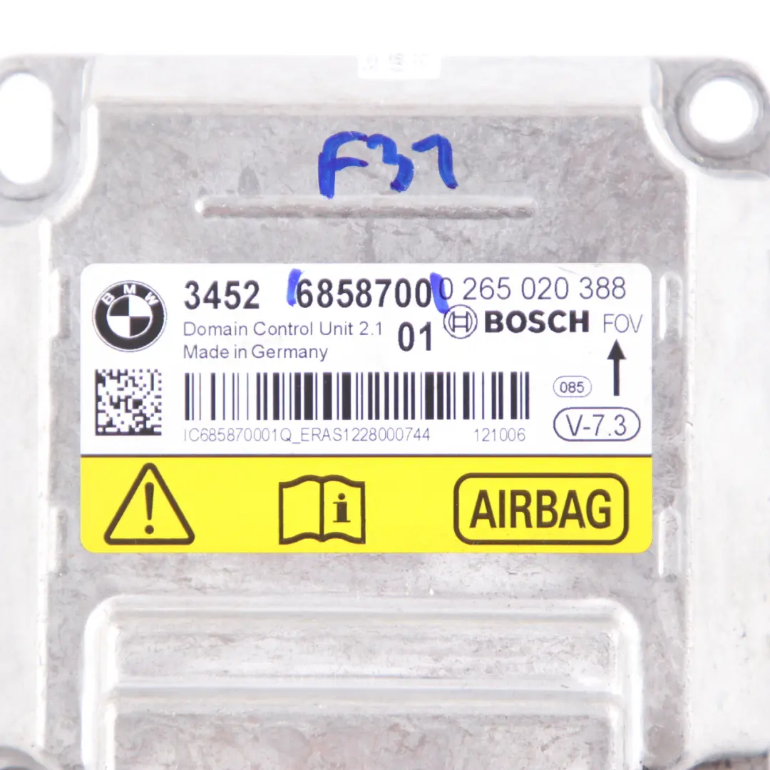 ECU ICM Moduł Poduszek Powietrznych do BMW F20 F21 F30 F31 F32 o numerze 6858700 BMW F20 F21 F30 F31 F32 ECU ICM Moduł Poduszek Powietrznych - SKU 6858700 - Numer Części 6858700