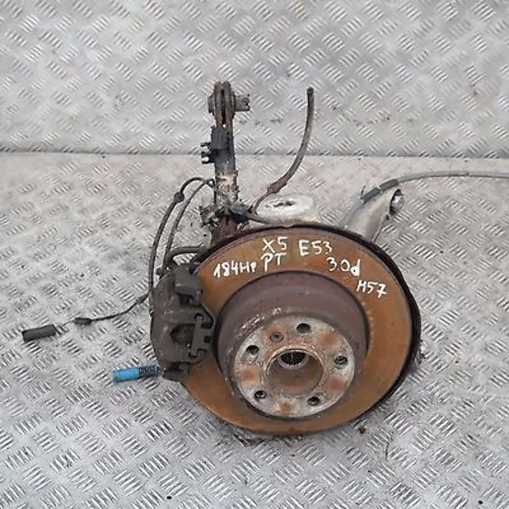 BMW X5 Series E53 3.0d M57 REAR RIGHT O/S LEG SUSPENSION AXLE BRAKE DISC CARRIER - SKU 6859678 - Part number 34216859678